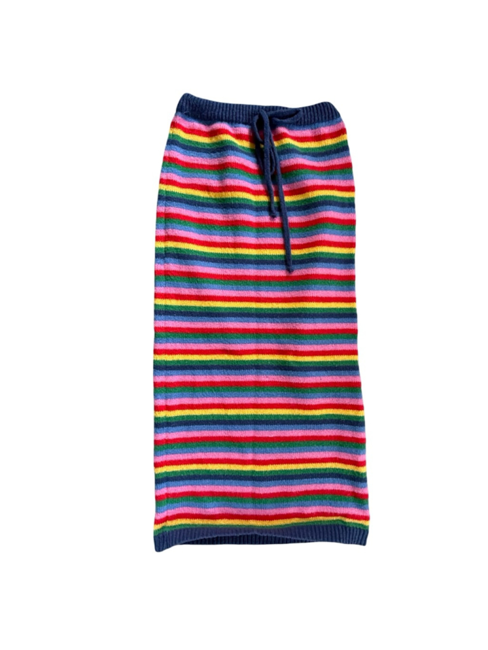 Over Kleshas Rainbow Striped Knit Midi Skirt Size Small